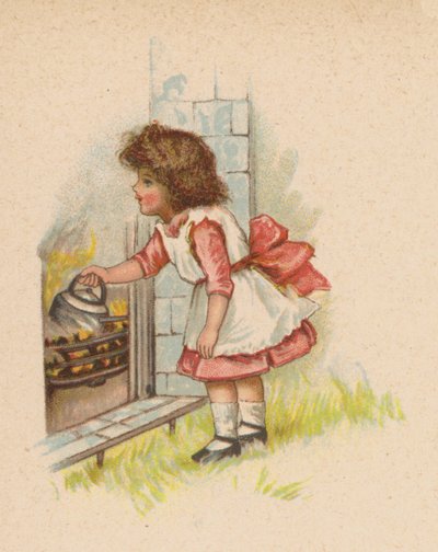 Polly sätt på vattenkokaren (chromolitho) av English School