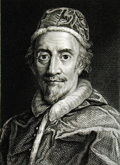 Påve Clemens IX (1600-69) (gravyr) av English School