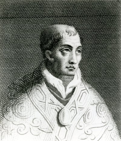 Påve Johannes VIII (820-82) (gravyr) av English School
