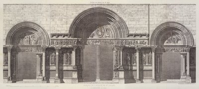 Portal för kyrkan St Gilles, Department of Gard (gravyr) av English School