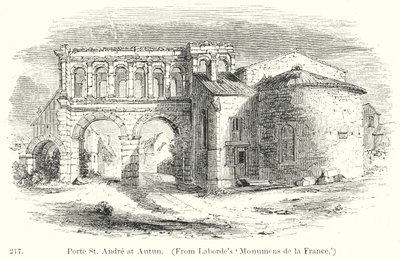 Porte St Andre vid Autun (gravyr) av English School