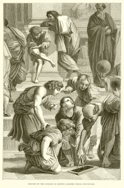 Del av Atens skolor (Gallery Della Segnatura) av English School