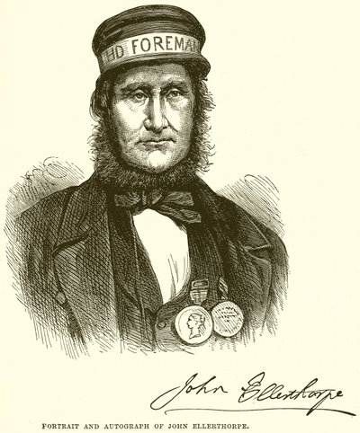 Porträtt och autograf av John Ellerthorpe av English School
