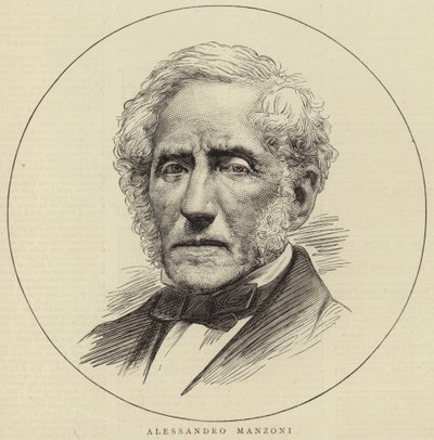 Porträtt av Alessandro Manzoni av English School