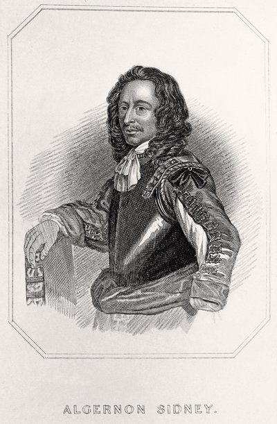Porträtt av Algernon Sidney, 1835 av English School