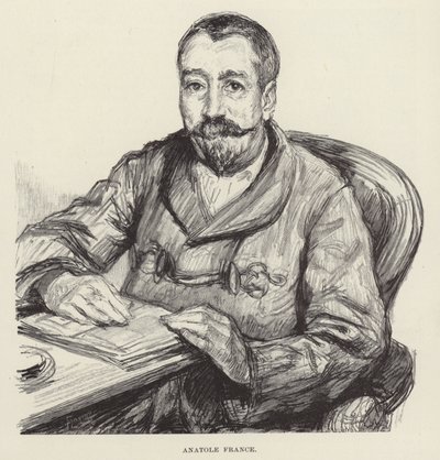 Porträtt av Anatole France av English School