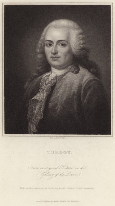 Porträtt av Anne-Robert-Jacques Turgot av English School