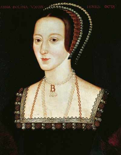 Porträtt av Anne Boleyn, ca 1533-36 (olja på panel) av English School