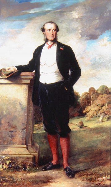 Porträtt av Beilby Richard Lawley (1818-80) 2nd Baron Wenlock (olja på duk) av English School
