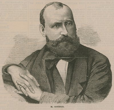 Porträtt av Charles-Francois Gounod av English School