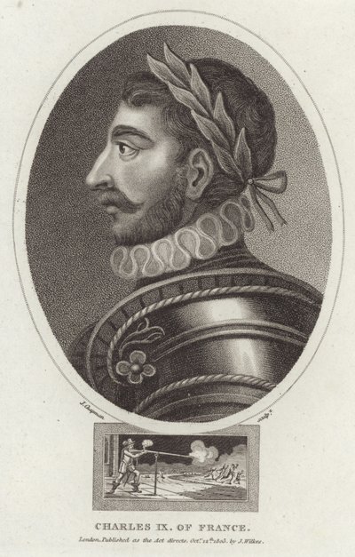 Porträtt av Karl IX av Frankrike av English School