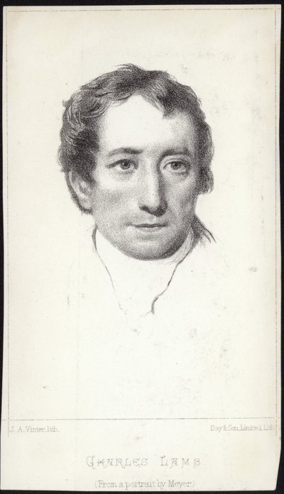 Porträtt av Charles Lamb av English School