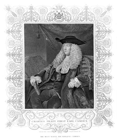 Porträtt av Charles Pratt, 1:e Earl Camden, graverad av H. Robinson av English School