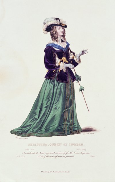 Porträtt av Christina drottning av Sverige (1626-1689) av English School