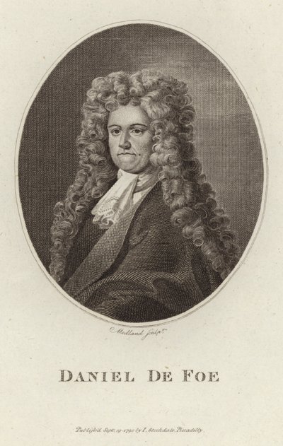 Porträtt av Daniel Defoe av English School