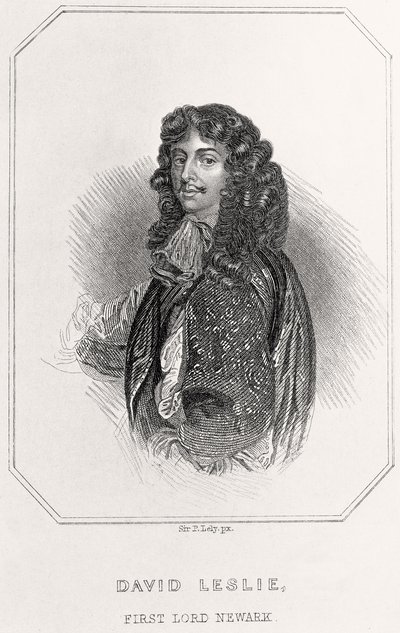 Porträtt av David Leslie, 1st Lord of Newark, 1835 av English School