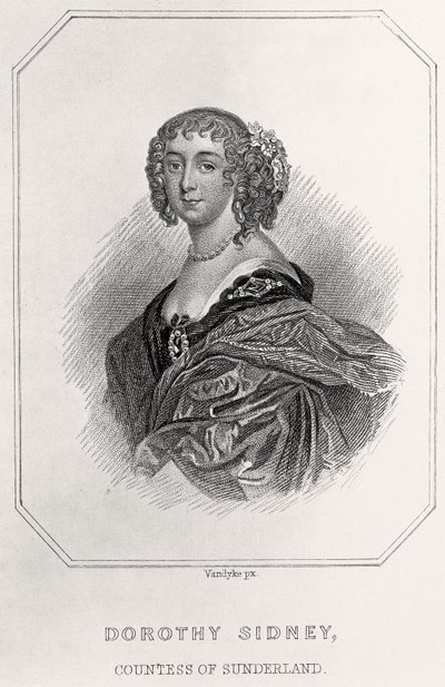 Porträtt av Dorothy Sidney, grevinna av Sunderland, 1835 av English School