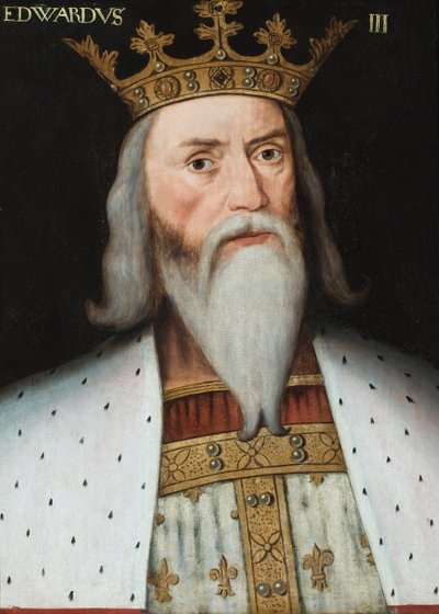 Porträtt av Edward III (olja på pannå) av English School