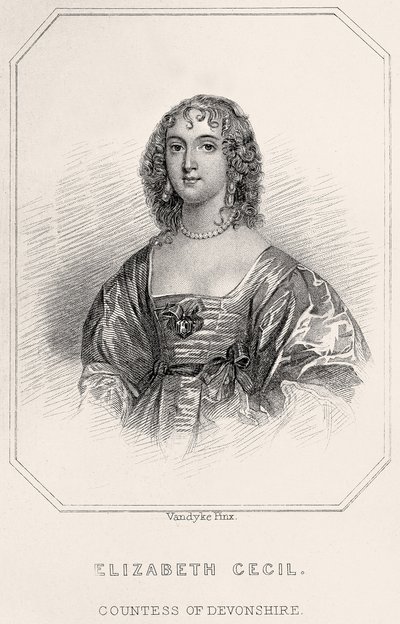Porträtt av Elizabeth Cecil, grevinna av Devonshire, 1835 av English School