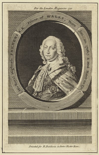 Porträtt av Frederick, Prince of Wales av English School