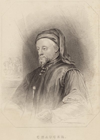 Porträtt av Geoffrey Chaucer av English School