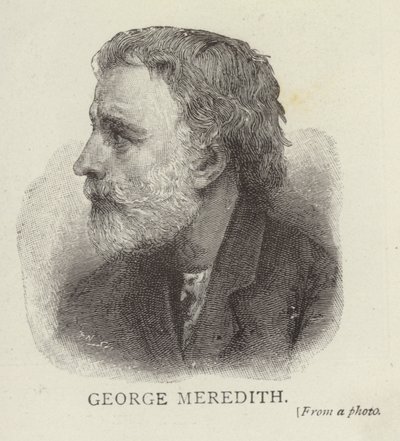 Porträtt av George Meredith av English School
