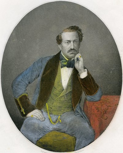 Porträtt av Gustavus Vaughan Brooke, ca 1860 (litografi) av English School
