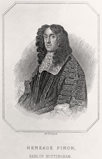 Porträtt av Heneage Finch, Earl of Nottingham, 1835 av English School