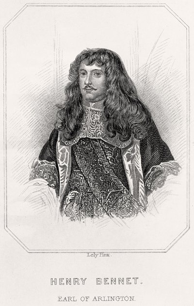 Porträtt av Henry Bennet, Earl of Arlington, 1835 av English School