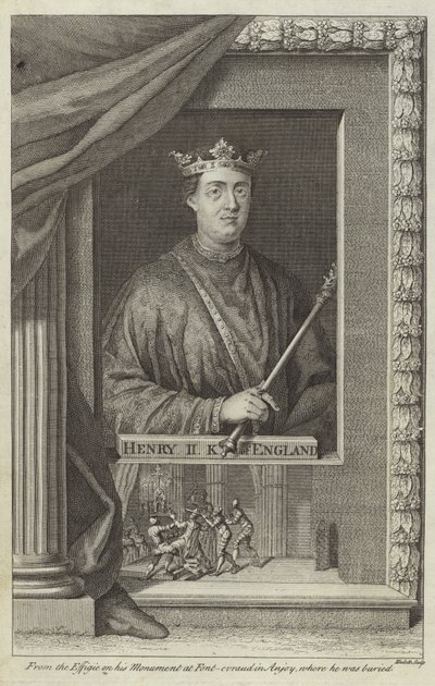 Porträtt av Henrik II av England av English School