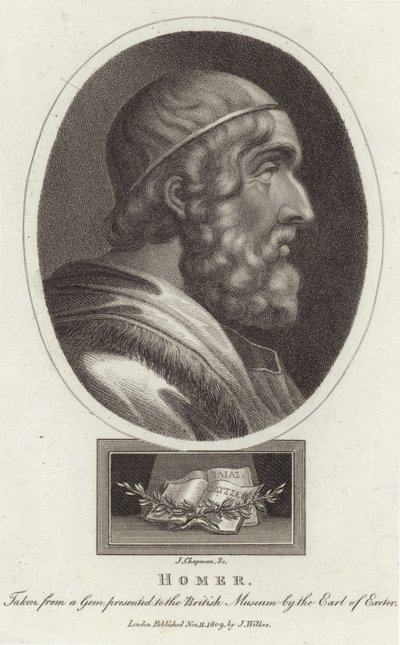 Porträtt av Homer av English School