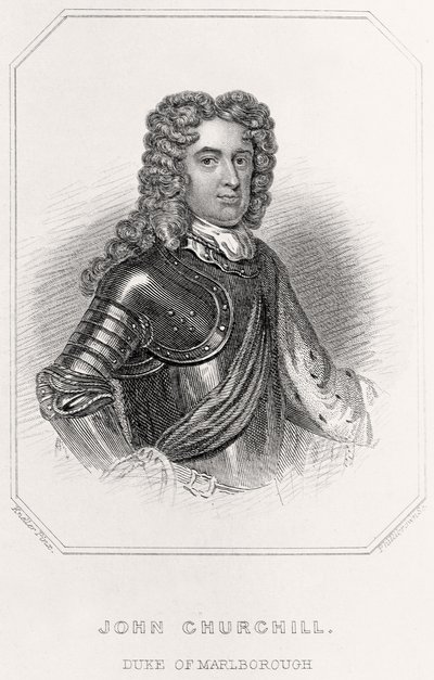 Porträtt av John Churchill, hertig av Marlborough, 1835 av English School