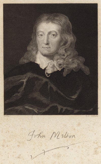 Porträtt av John Milton av English School
