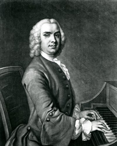 Porträtt av John Stanley (1712-86) (gravyr) av English School
