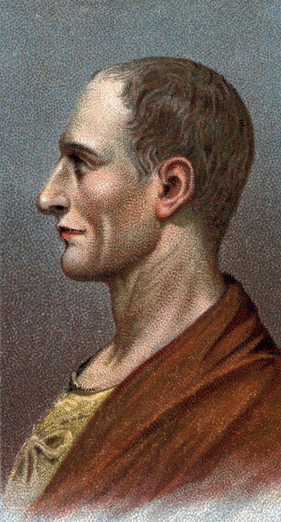 Porträtt av Jules Cesar - Julius Caesar - Från serien "" Leaders of Men"" - Kromolitografi - Engelska skolan, 1900-talet - av English School