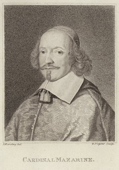 Porträtt av Jules Mazarin av English School