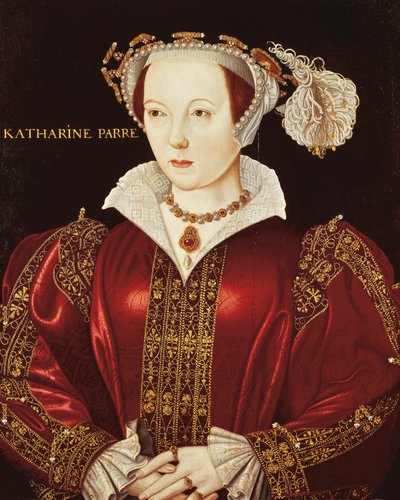 Porträtt av Katherine Parr, ca 1545 (olja på panel) av English School