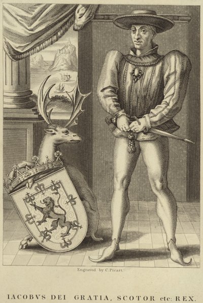 Porträtt av kung James I av England av English School