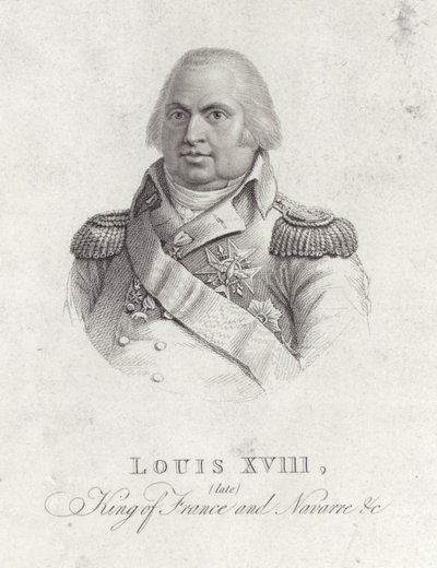 Porträtt av kung Ludvig XVIII av English School