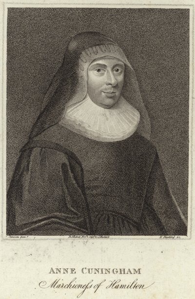 Porträtt av Lady Ann Cunningham, markioninna av Hamilton av English School