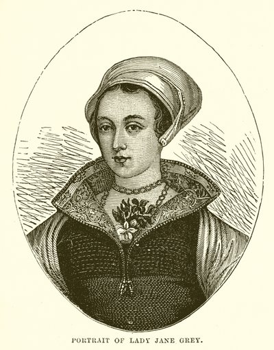 Porträtt av Lady Jane Gray av English School