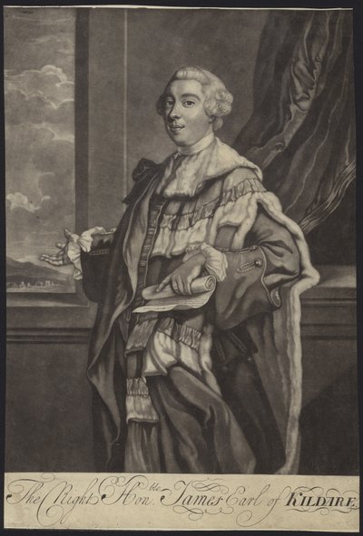 Porträtt av generallöjtnant James FitzGerald av English School
