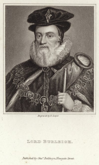 Porträtt av Lord Burleigh av English School
