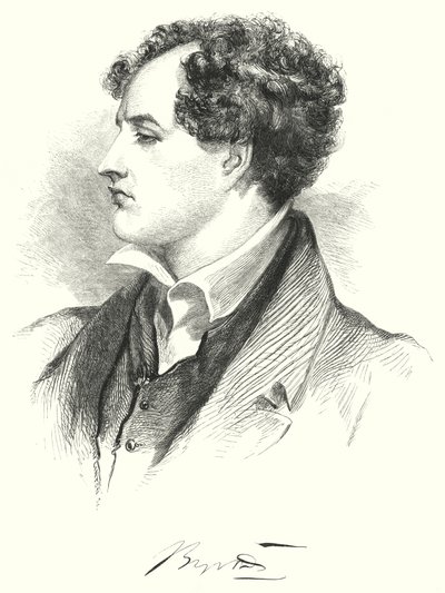 Porträtt av Lord Byron av English School