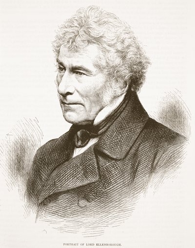 Porträtt av Lord Ellenborough, illustration från Cassells Illustrated History of England av English School