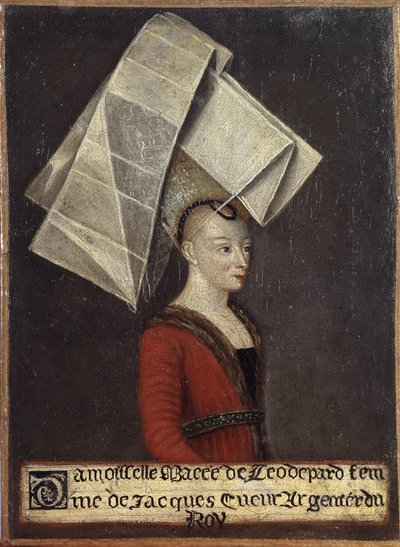 Porträtt av Macée de Léodepart, fru till den franske handlaren Jacques Coeur av English School