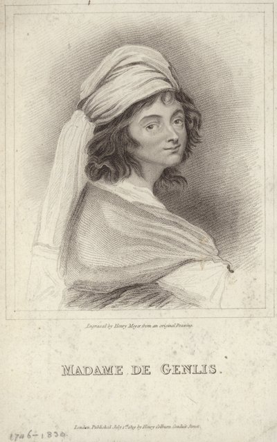 Porträtt av Madame de Genlis av English School