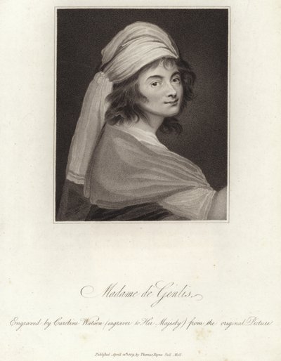 Porträtt av Madame de Genlis av English School