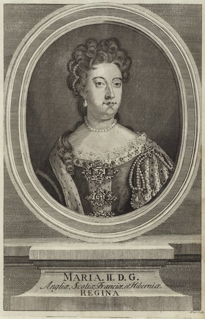 Porträtt av Mary II av England av English School