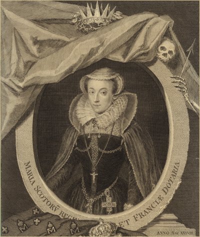 Porträtt av Mary, Queen of Scots av English School
